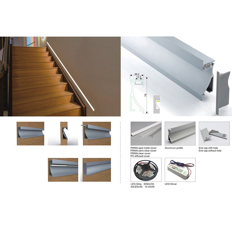 Aluminum LED Channel For Skirting Trim For 12mm White LED Strip Lights Aluminum LED Channel For Skirting Trim For 12mm White LED Strip Lights